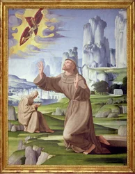 Der heilige Franziskus empfängt die Stigmata (Detail)